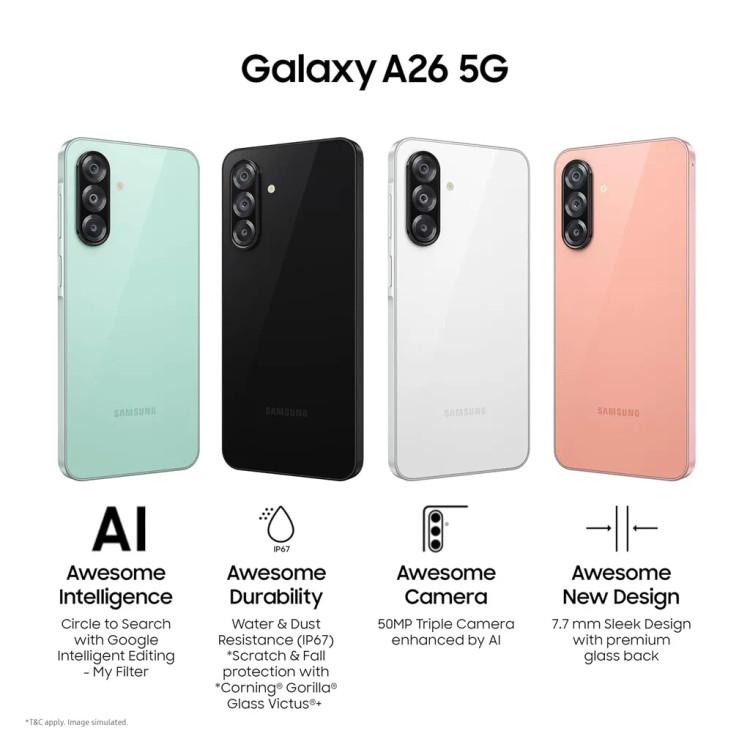 قیمت ویژه گوشی موبایل سامسونگ مدل Galaxy A26 در کاوه موبایل | دو سیم کارت ظرفیت 256 گیگابایت و رم 8 گیگابایت